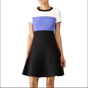 Kate Spade ♠️ Color Block Short Sleeved Dress Size 10 Black White Blue